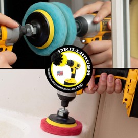 Drill Brush - Scrub Pads - Bathroom Accessories - Cleaning Supplies - Spin Scrubber Pad Kit - Hard Water Stain Remover - Shower Cleaner - Tub Cleaner - Bath Mat - Glass Cleaner - Shower Door Cleaner