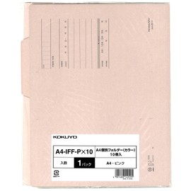 Kokuyo A4-IFF-PX10 File Individual Folder, A4, Pink, 10 Sheets