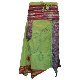 SHOPOHOLIC FASHION Hippie Boho Flowing Skirt, lime green