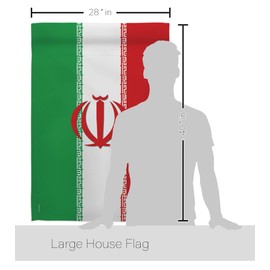 Breeze Decor H108215 Iran World Nationality Decorative Vertical House Flag, 28" x 40", Multi-Color