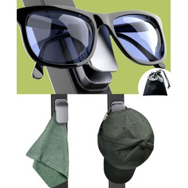 Femlotank Sunglass Holder for Golf Cart, Magnetic Aluminium Sunglass Holder Clip Accessory for Golf Carts, Silicone Padded Eyeglass Clip Universal Fit with Gift Storage Bag (Grey)