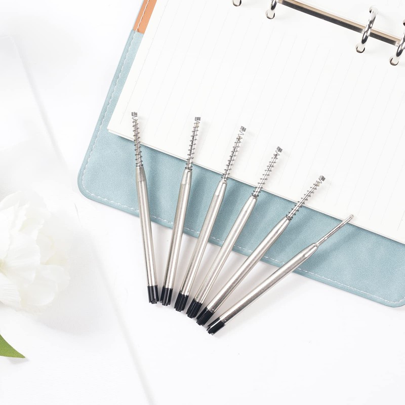 OSDUE 24 Set Replaceable Metal Ballpoint Pen Refills with Spring,