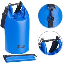 Xcase Rainproof Dry Bag: Waterproof Dry Bag, Heavy Duty Industrial Tarpaulin, 20 L, Blue (Motorcycle Bag, Soft Case, Underwater Light), blue