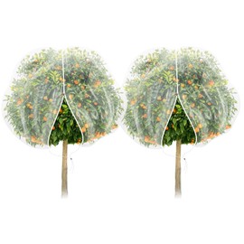 TWOWYHI 2Pack Garden Netting 6.6X8.2 Feet Large Fruit Tree Netting with Zipper and Drawstring Insect Bird Cover for Fruits Vegetables Tree Garden Protection