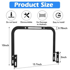 Mattress Slide Stopper, Extra Tall Non-Slip Mattress Gripper Retainer Bar, Mattress Holder for 1.5 "x 2" Metal Bed Frame to Prevent Sliding (2 Pack)