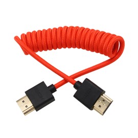 HangTon HDMI 4K 8K Cable Braided Spiral for SmallHD Blackmagic Monitor Panasonic S1H Sony A7m4 FX9 Canon C70 Nikon Z9 Camera Type A HDMI 2.1