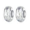 YASHUO Jewellery 2 PCS Solid 925 Sterling Silver Beads Rubber