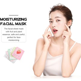 LIFKOME Mascarilla Facial Hidratante de Plantas para Mujeres Agua, 8 Piezas de Mascarillas Faciales de Fruta para Cuidado la Piel y Uso Seguro el Rostro