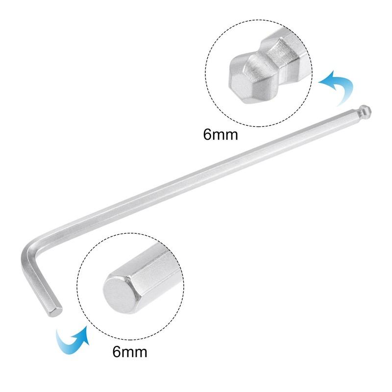 sourcing map 6mm Ball End Hex Key Wrench, L Shaped