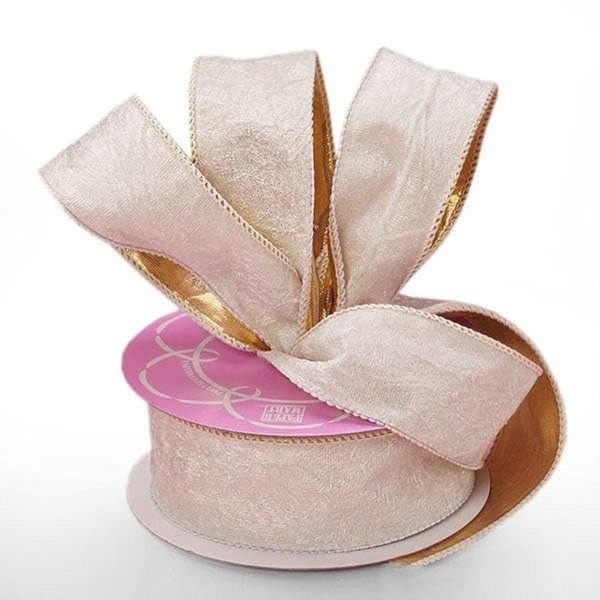 2 1/2" X 10 Yards White Crushed Velvet Metal Back