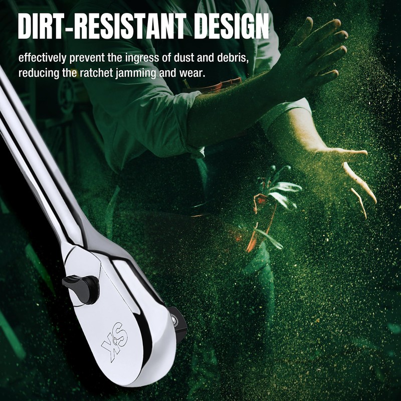 SK 1/4" Drive Ratchet Handle, Pear Head, 90-Tooth Ratchet, Alloy