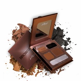 Justgold Browartist Palette Fill, Set and Shape | Soft Powder Texture with Buildable Coverage | Naturally Redefines Brows | 4 Powders + 1 Wax