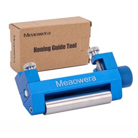Meaowera Upgraded Honing Guide Tool - Chisel Sharpening Kit with Diamond Sharpening Stone - Adjustable Angle 15°- 45°, Sharpener Jig for Chisel& Planers (400/1000 Grit) (Blue Honing Guide)