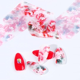 TBRZTR Flowers Nail Foil Transfer Stickers, 10 Sheets Acrylic Material Decals for DIY Fingernail Charms Decorations, Multi Color, Floral Pattern