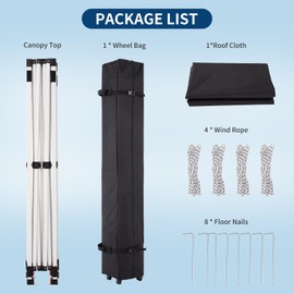 Garvee 10x10 Pop Up Canopy, Outdoor Canopy Tent, Heavy Duty Shelter with Roller Bag and PU Coating All Season Sun Shelter for Events, Parties, Camping,Black