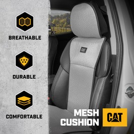 Caterpillar AeroMesh Car Seat Cover Cushion, Breathable Full Coverage Universal Front Seat Protector Mesh Seat Cushion for Car Cushion, Fits Most Vehicles