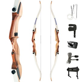 Deerseeker Takedown Recurve Bow 62"& 54" Beginner Youth Bow Set Wooden Bow for Teens and Adults RH/LH Bow Shooting Archery Practice 14-40 lbs (62"-L40)