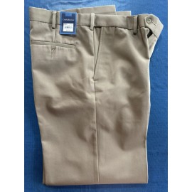 CROFT & BARROW MEN'S PANTS SIZE 34/32 COLOR KHAKI FLAT FRONT NEW WITH TAGS