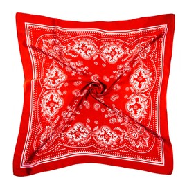 DOOBO 1 Pcs 27.5 Inches Silk Head Scarf - Satin Bandana for Women & Girls (Red)