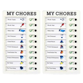 2 Pcs Chore Chart for Adults to do List My Chores Checklist Task Board Sliding Routine Chart for Kids, Memo Boards Slider Schedule DIY Detachable Daily Checklist Planning Table (2Pcs White My Chores)