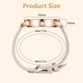 OFFCUP Women's Leather Quartz Watch, Leather Strap Ladies Watches, Analog Quartz Watches with White Dial, 3 Hand Quartz Watch, Premium Fashion Wrist Watch for Women Ladies Girls