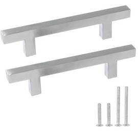 CANOPUS Premium Cabinet Handles, Silver, Stainless Steel Furniture Handles for Kitchen, 96 mm, Pack of 10 Kitchen Handles, Kitchen Cabinet Handles, Silver Cabinet Handles, Kitchen Door Handles,