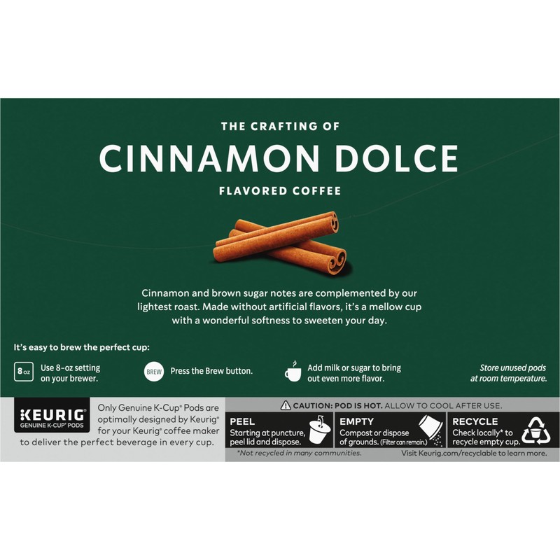 Starbucks K-Cup Coffee Pods, Flavored Hot or Iced Coffee, Cinnamon