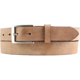 BELTINGER Children's Belt Made of Soft Full Cowhide Leather Vintage Look 3 cm Leather Belt for Boys 30 mm Narrow Belt Used Look, Cognac Silver