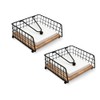 2 Pack Black Metal Napkin Holders for Tables,Quare Serviette Holder