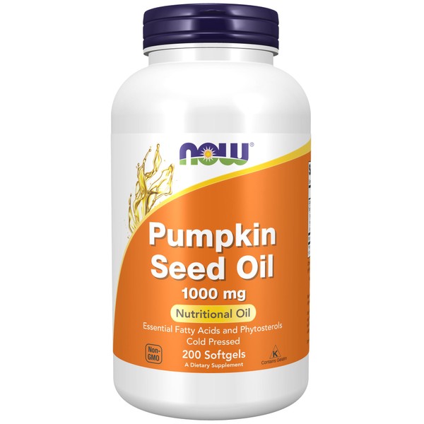 NOW Supplements, Pumpkin Seed Oil 1000 mg with Essential Fatty Acids and Phytosterols, Cold Pressed, 200 Softgels