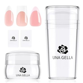 Una Gella French Tip Tool Stamp, Two Sizes French Nails Manicure Stamper Kit For Almond/Square/Coffin Fingers & Toes Easy Diy Nail Art At Home