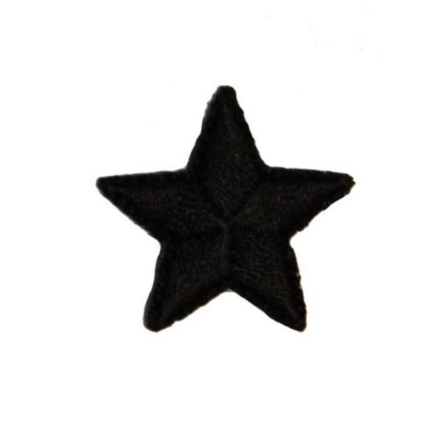 ID 3466E Black Star Patch Night Sky Craft Symbol Embroidered