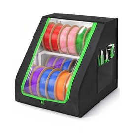 Bulado 3D Printer Filament Storage Box, 2 Tier Filament Rack Cabinet, Holds Up to 21 Spools, Oxford Fabric Dust Resistant Cover, Storage Organizer Box for Home DIY, Studio, or Workshop