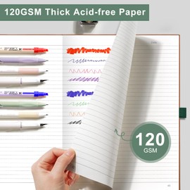 EMSHOI B5 Notebook Lined - 120 GSM Lined Paper, 96 Numbered Pages Softcover College Ruled Composition Notebooks with Free Sticky Notes for Women Men Office School,19 X 25 cm - Dark Green