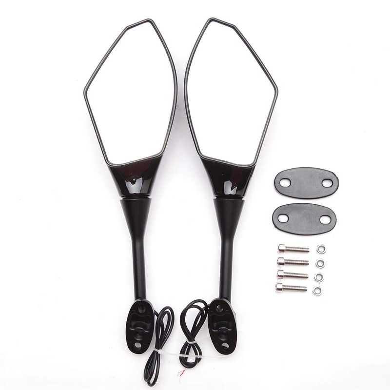 Motorcycle LED Turn Signal Rearview Mirrors Compatible with 2011 2013