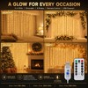 USB LED Curtain String Lights with Remote, 8 Modes Copper