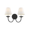 Livex Lighting 5272-04 Mendham 2-Light Wall Sconce, Black , White