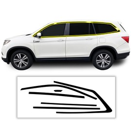 BOGAR TECH DESIGNS Side Window Chrome Delete Sticker Decal Vinyl Film Replacement Compatible with Honda Pilot 2016-2022, Gloss Black