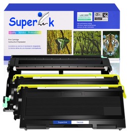 SuperInk 3 Pack Compatible Toner Cartridge & Drum Unit Set Compatible for Brother TN350 DR350 use in DCP-7010 HL-2030 HL-2070N Intellifax 2820 MFC-7220 Printer (2 Toner, 1 Drum)