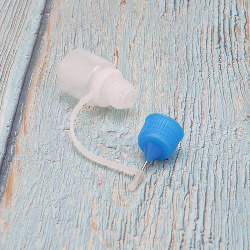 10pcs 3ml Empty Plastic Dropper Bottles Metal Needle Bottle Blue