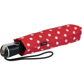 Knirps Regenschirm Taschenschirm Large Duomatic Polka Dots - red-White