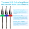 MagiBling Cross Cut Tapered Nib Nail Drill Bits, Professional 3/32''