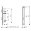ABUS Mortise Lock Silver 25mm 61745