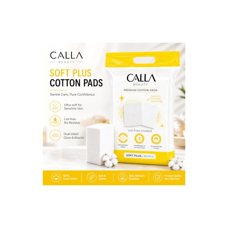 Soft Plus Almohadillas de algodón para cara, 500 unidades (400
