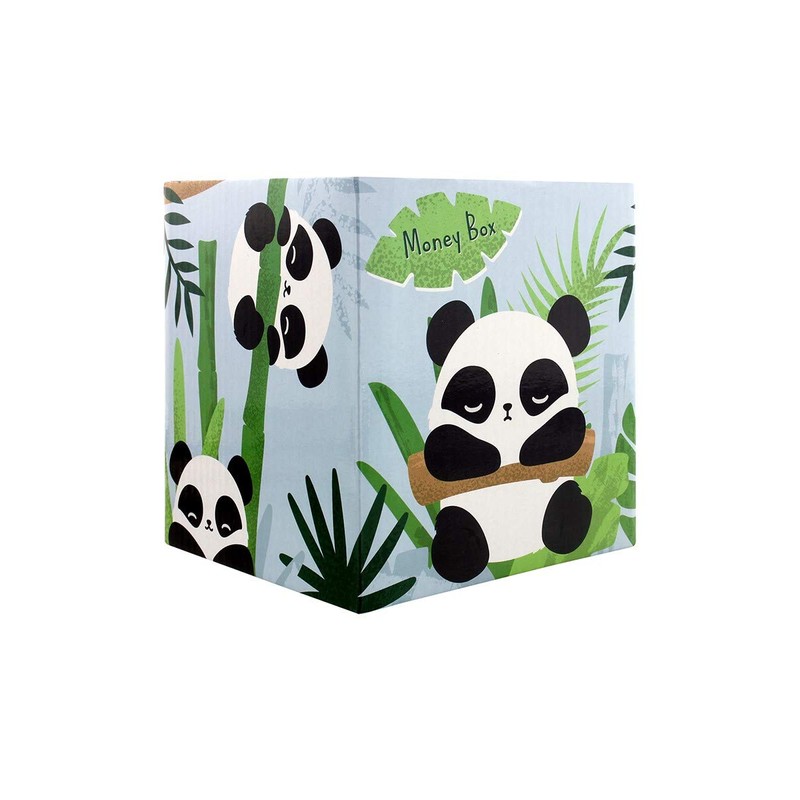 Pandarama Panda On Branch Money Box Black & White