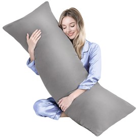 MAGIC ELEPHANT Body Pillow, Memory Foam Body Pillow for Adults, Long Pillow for Bed and Sleeping, Full Body Pillow Insert with Cover (Grey, 20x54 Inch)