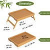 Asuthzon Bed Tray Table for Eating with Folding Legs, Bamboo