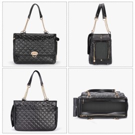 Fashion Pet Carrier Dogs Cat Small Animals Purse Bag, Leather Pet Carriers Dog Puppy Kitten Tote Travel Handbag TSA Airline-Approved