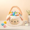 Ouksma Plush Lamb Storage Basket for Easter, Egg Hunting Bag