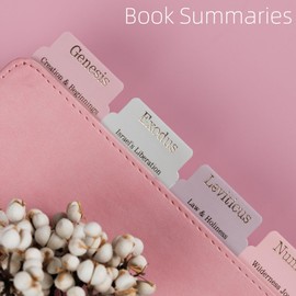 UPAFEXXI-Laminated Bible Tabs with Book Summaries(Gold Foil Embossed Lettering), Bible Tabs for Women and Men, Reposition Large Print Stickers, Easy to Read, 80Chapters Labels for Easy Navigation